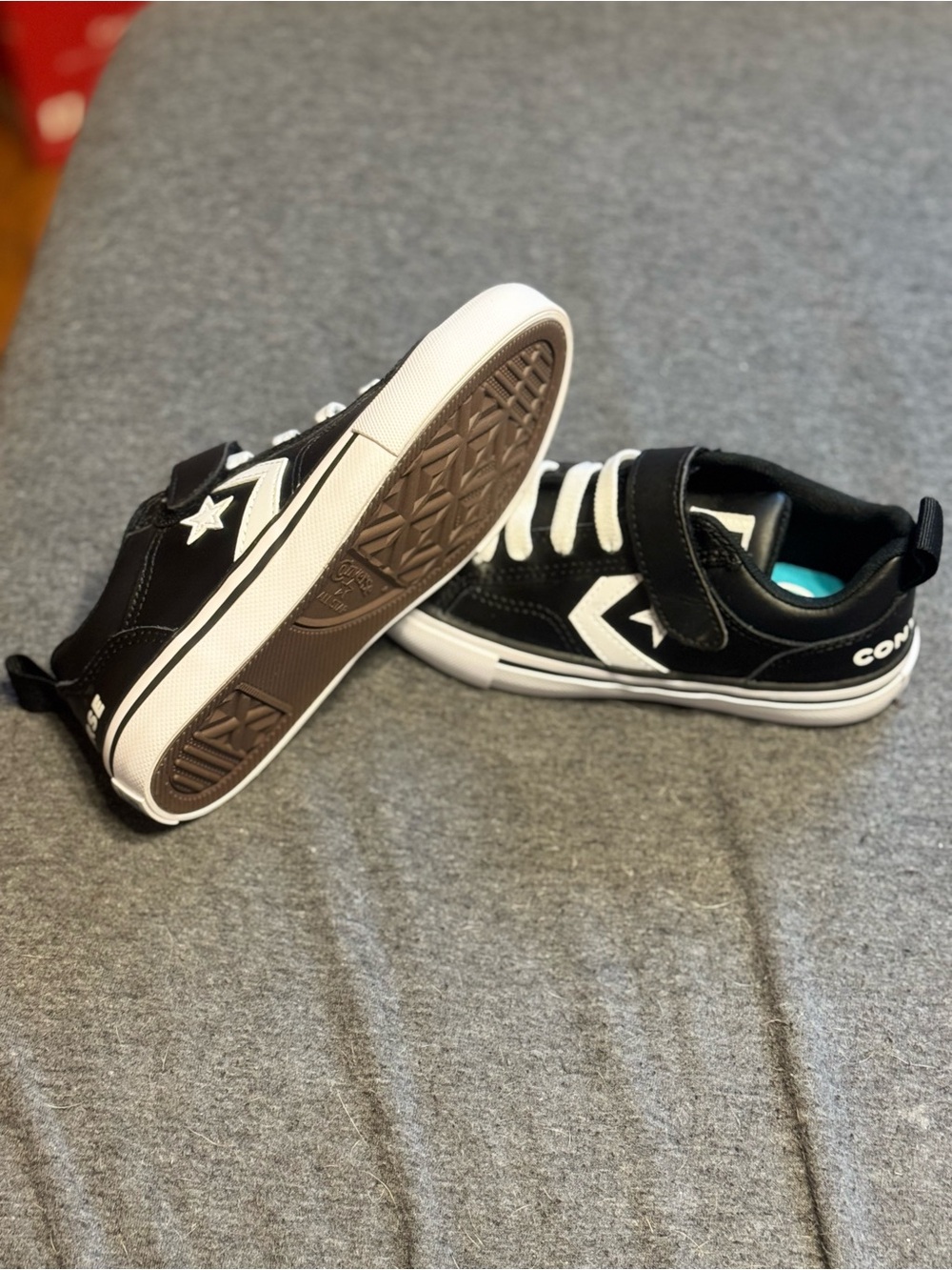 Converse Kids Black & White Low Top Sneakers with Star Logo - Picture 6 of 12